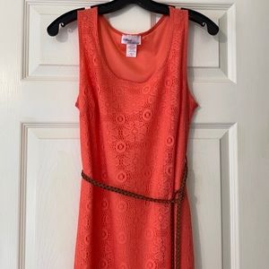 Allison Brittney orange floral lace sundress sizeM